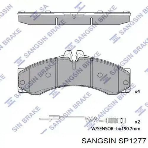 SP1277 Sangsin Sapatas do freio dianteiras de disco