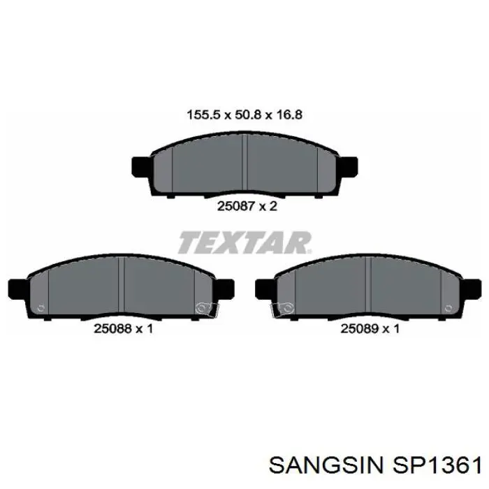 Sapatas do freio dianteiras de disco Sangsin SP1361 preço, a partir de 32,96 USD