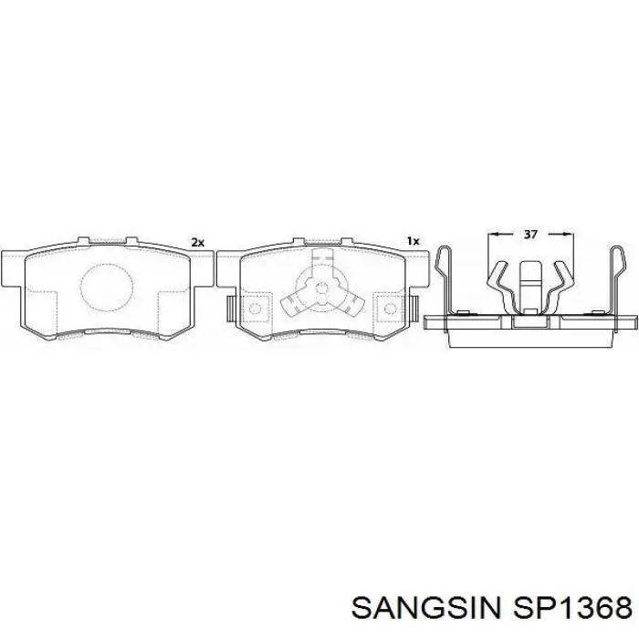 Compre SP1368 Sangsin Sapatas do freio traseiras de disco