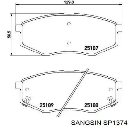Compre SP1374 Sangsin Sapatas do freio dianteiras de disco