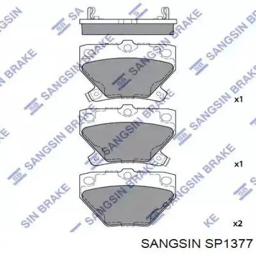 Sapatas do freio dianteiras de disco Sangsin SP1377 preço, a partir de 27,28 USD