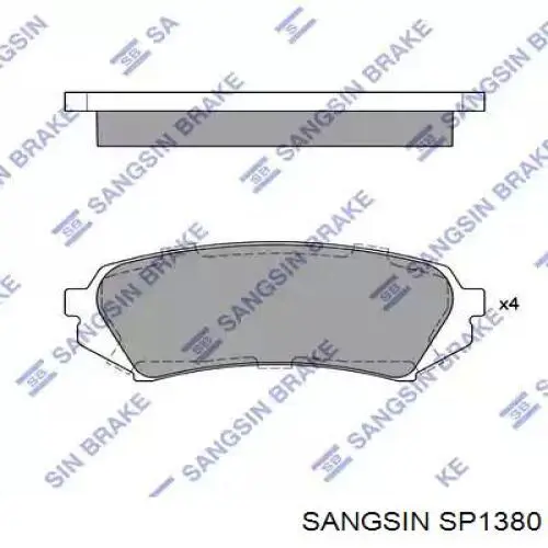 SP1380 Sangsin Sapatas do freio traseiras de disco