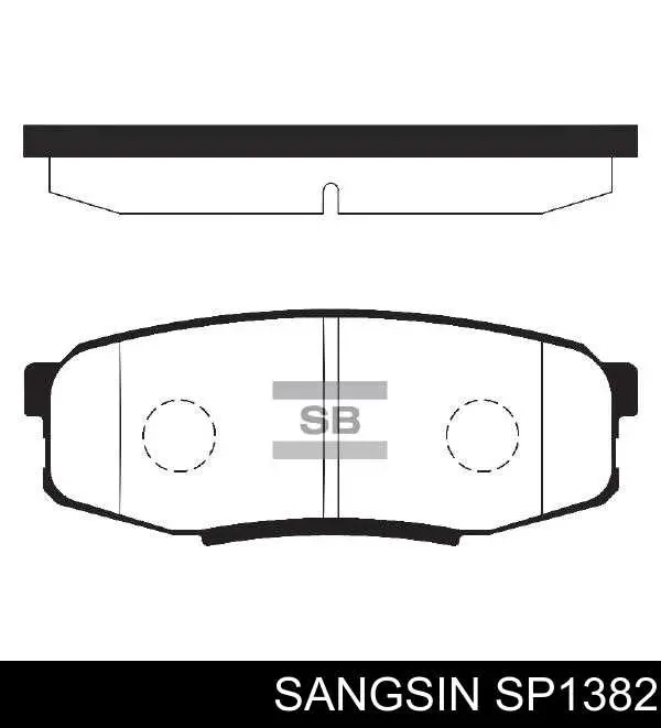 Sapatas do freio traseiras de disco Sangsin SP1382 preço, a partir de 35,71 USD
