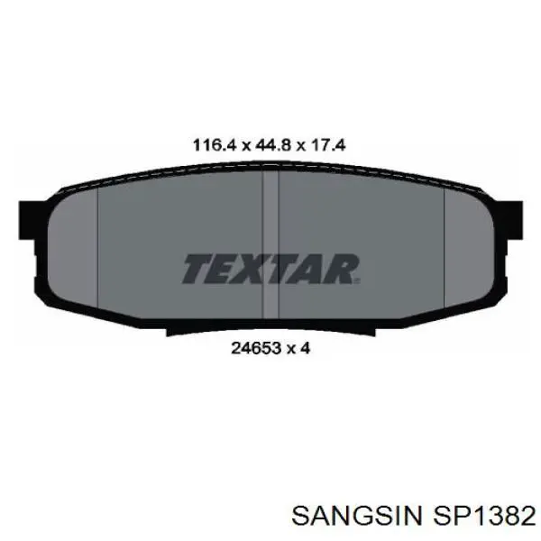 Compre SP1382 Sangsin Sapatas do freio traseiras de disco