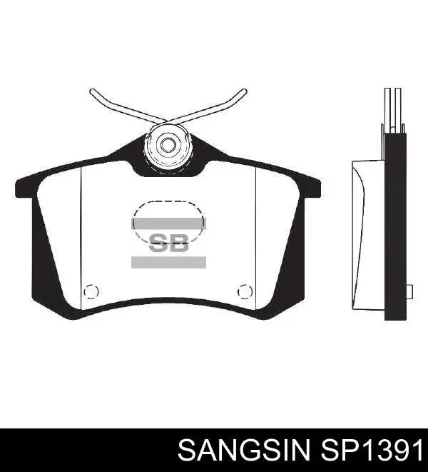 SP1391 Sangsin Sapatas do freio traseiras de disco