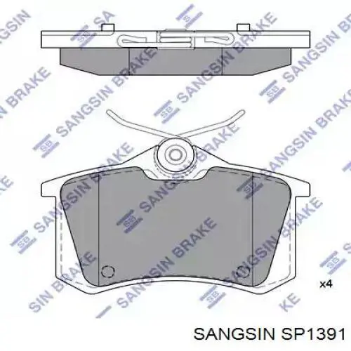 Sapatas do freio traseiras de disco Sangsin SP1391 preço, a partir de 17,45 USD
