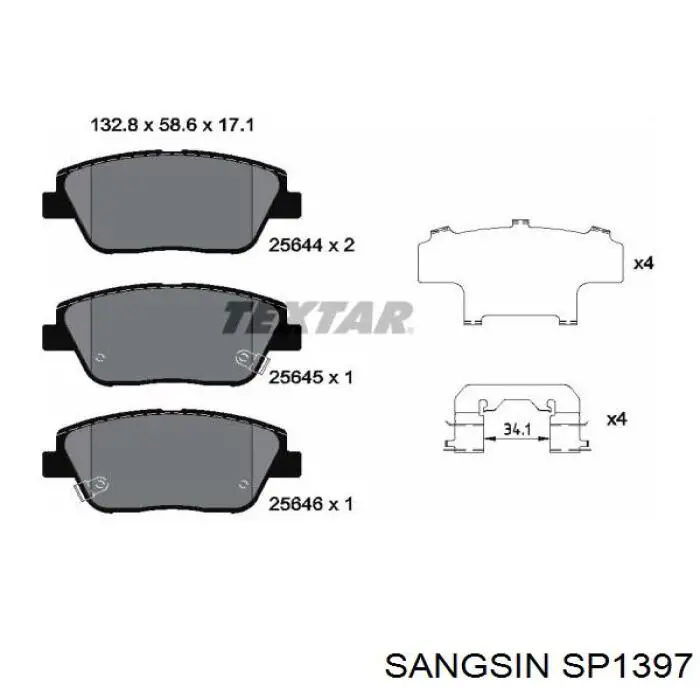 Sapatas do freio dianteiras de disco Sangsin SP1397 preço, a partir de 32,27 USD