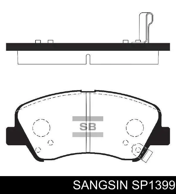SP1399 Sangsin Sapatas do freio dianteiras de disco