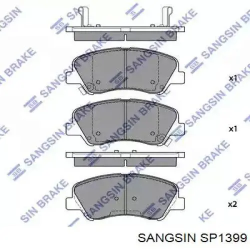 Compre SP1399 Sangsin Sapatas do freio dianteiras de disco