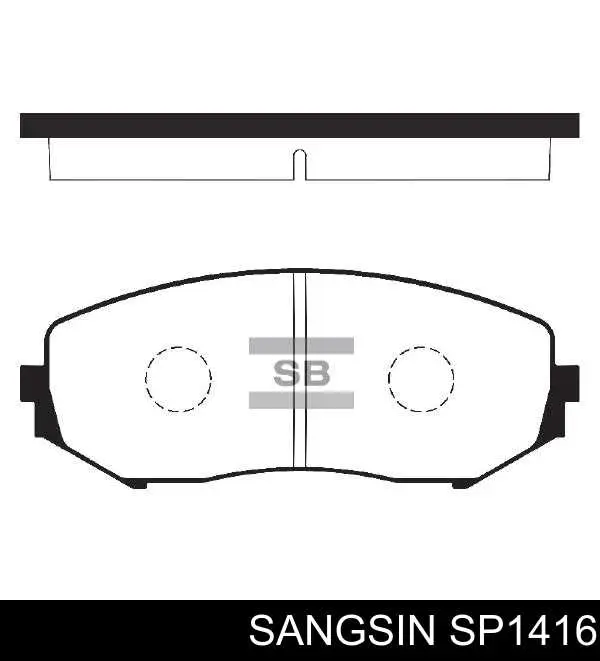SP1416 Sangsin Sapatas do freio dianteiras de disco