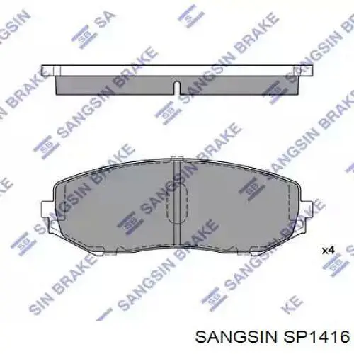 Sapatas do freio dianteiras de disco Sangsin SP1416 preço, a partir de 27,44 USD
