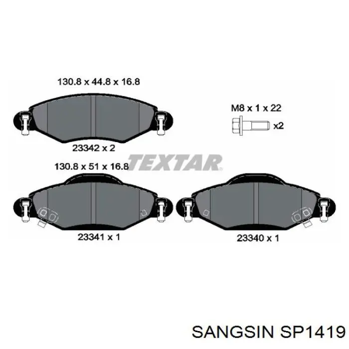 Sapatas do freio dianteiras de disco Sangsin SP1419 preço, a partir de 22,31 USD
