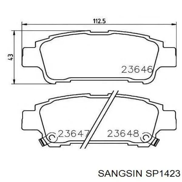 Compre SP1423 Sangsin Sapatas do freio traseiras de disco