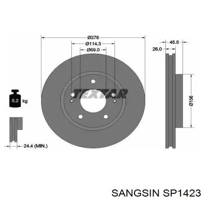 Sapatas do freio traseiras de disco Sangsin SP1423 preço, a partir de 22,05 USD
