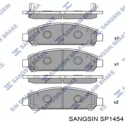 Sapatas do freio dianteiras de disco Sangsin SP1454 preço, a partir de 52,87 USD