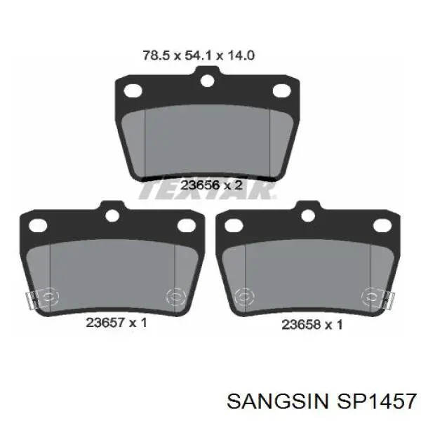 Compre SP1457 Sangsin Sapatas do freio traseiras de disco