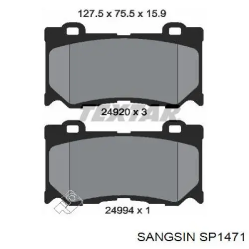Compre SP1471 Sangsin Sapatas do freio dianteiras de disco