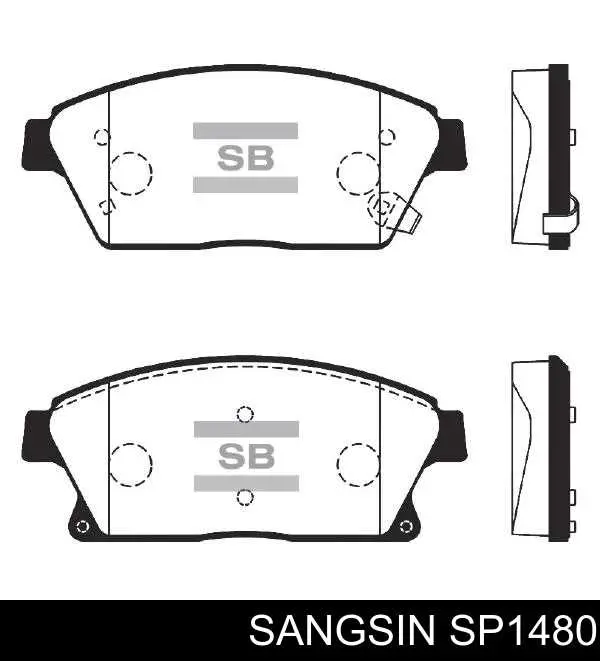 SP1480 Sangsin Sapatas do freio dianteiras de disco