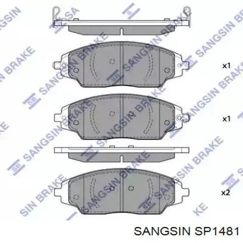 SP1481 Sangsin Sapatas do freio dianteiras de disco