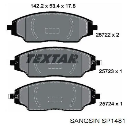 Sapatas do freio dianteiras de disco Sangsin SP1481 preço, a partir de 34,13 USD