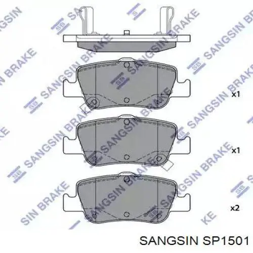 Compre SP1501 Sangsin Sapatas do freio traseiras de disco