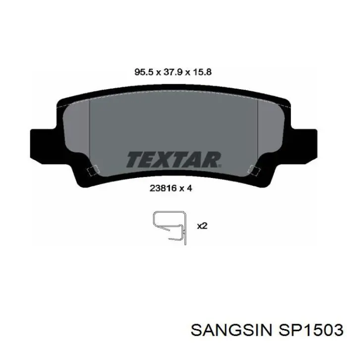 Compre SP1503 Sangsin Sapatas do freio traseiras de disco