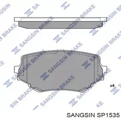 SP1535 Sangsin Sapatas do freio dianteiras de disco