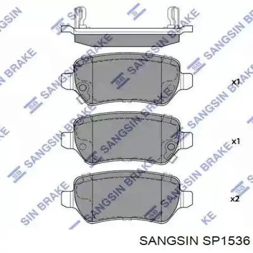 Sapatas do freio traseiras de disco Sangsin SP1536 preço, a partir de 21,24 USD