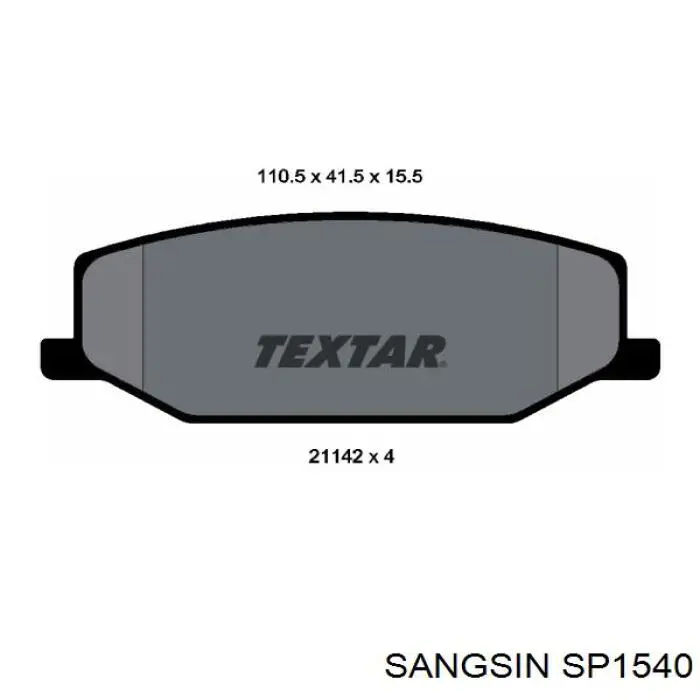 Sapatas do freio dianteiras de disco Sangsin SP1540 preço, a partir de 19,90 USD