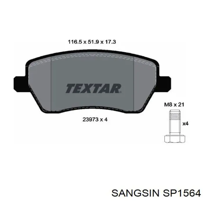 Sapatas do freio dianteiras de disco Sangsin SP1564 preço, a partir de 24,42 USD