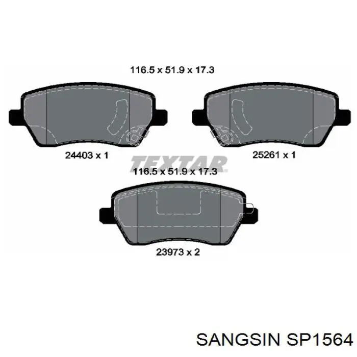 Compre SP1564 Sangsin Sapatas do freio dianteiras de disco