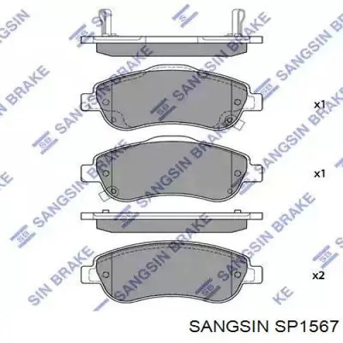 Compre SP1567 Sangsin Sapatas do freio dianteiras de disco