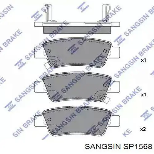 SP1568 Sangsin Sapatas do freio traseiras de disco