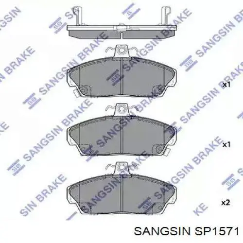 SP1571 Sangsin Sapatas do freio dianteiras de disco