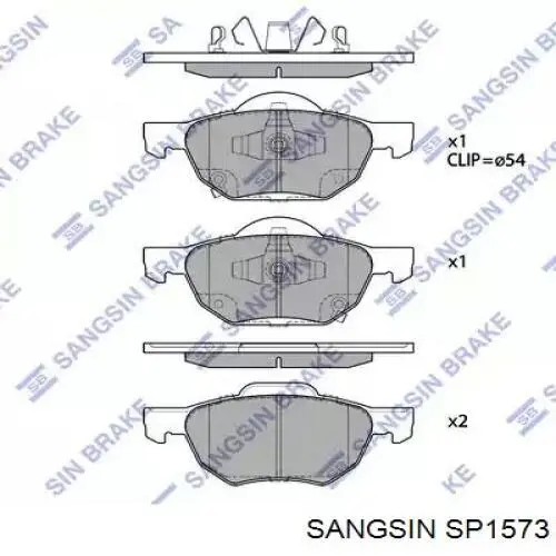 Compre SP1573 Sangsin Sapatas do freio dianteiras de disco