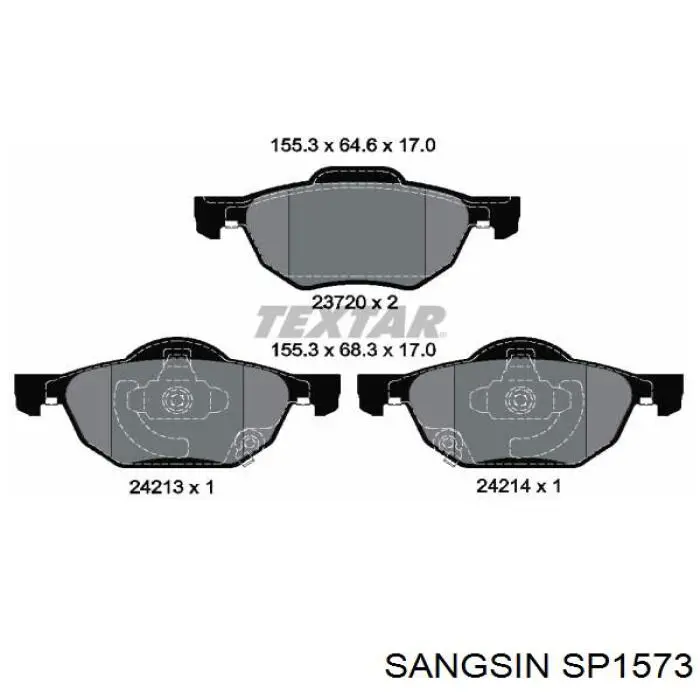 Sapatas do freio dianteiras de disco Sangsin SP1573 preço, a partir de 32,21 USD