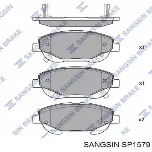 SP1579 Sangsin Sapatas do freio dianteiras de disco