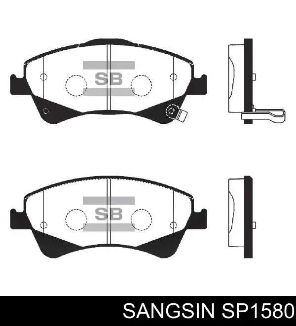 SP1580 Sangsin Sapatas do freio dianteiras de disco