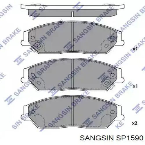 SP1590 Sangsin Sapatas do freio dianteiras de disco