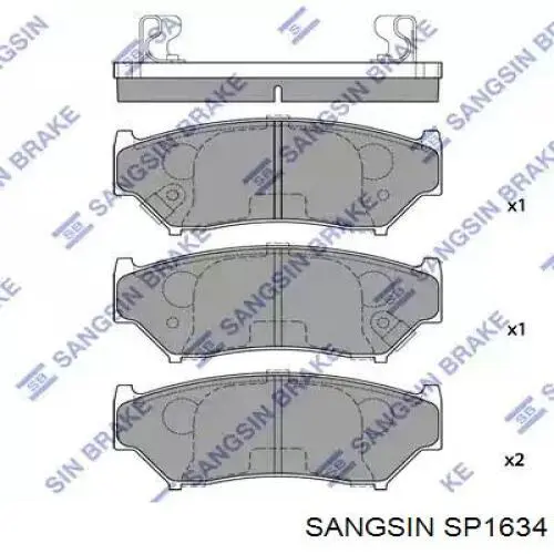 Sapatas do freio traseiras de disco Sangsin SP1634 preço, a partir de 26,18 USD