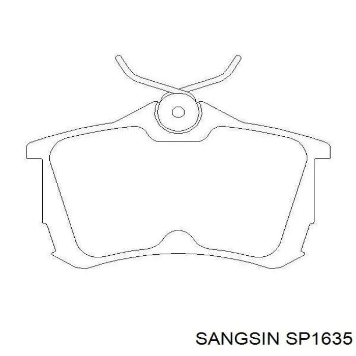 Sapatas do freio traseiras de disco Sangsin SP1635 preço, a partir de 24,51 USD
