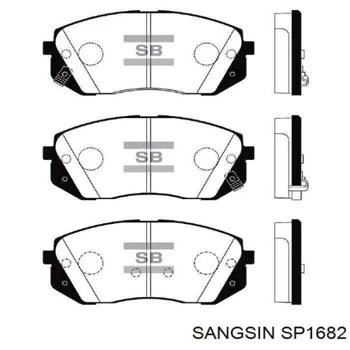 Sapatas do freio dianteiras de disco Sangsin SP1682 preço, a partir de 34,85 USD