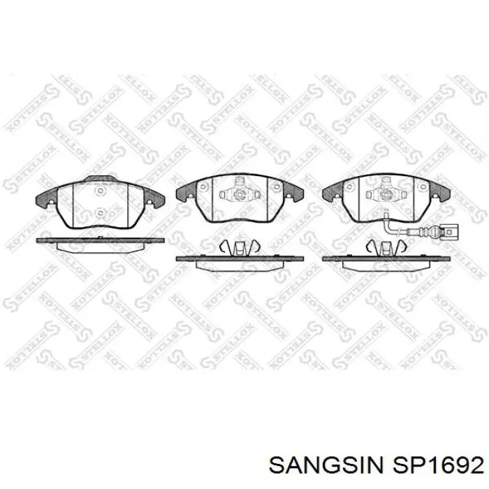 Sapatas do freio dianteiras de disco Sangsin SP1692 preço, a partir de 33,93 USD
