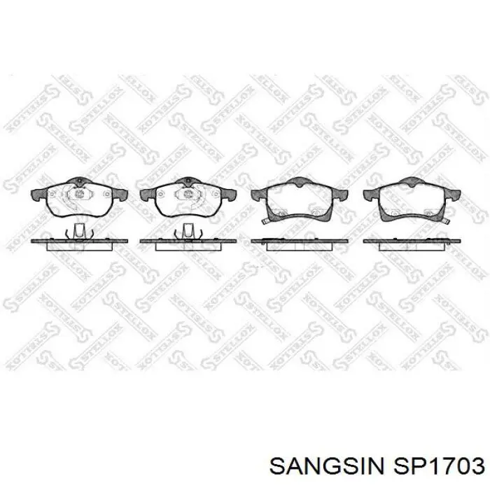 SP1703 Sangsin Sapatas do freio dianteiras de disco