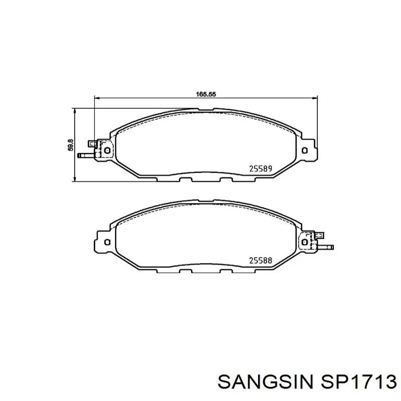 SP1713 Sangsin Sapatas do freio dianteiras de disco