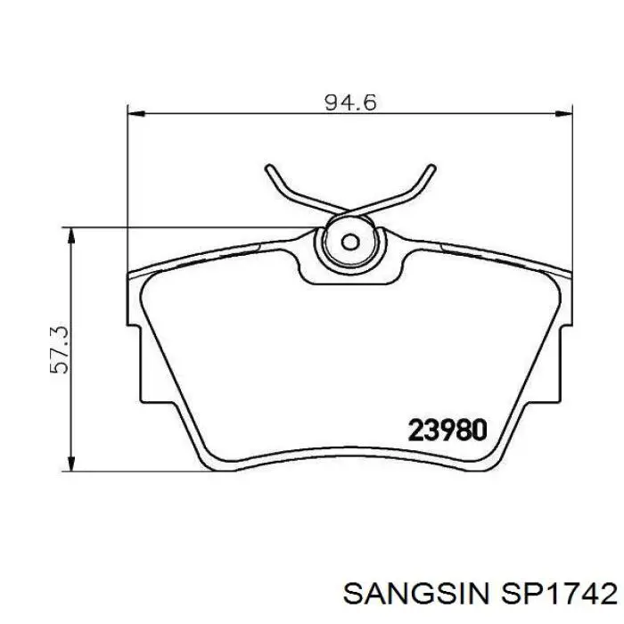 Sapatas do freio traseiras de disco Sangsin SP1742 preço, a partir de 22,40 USD