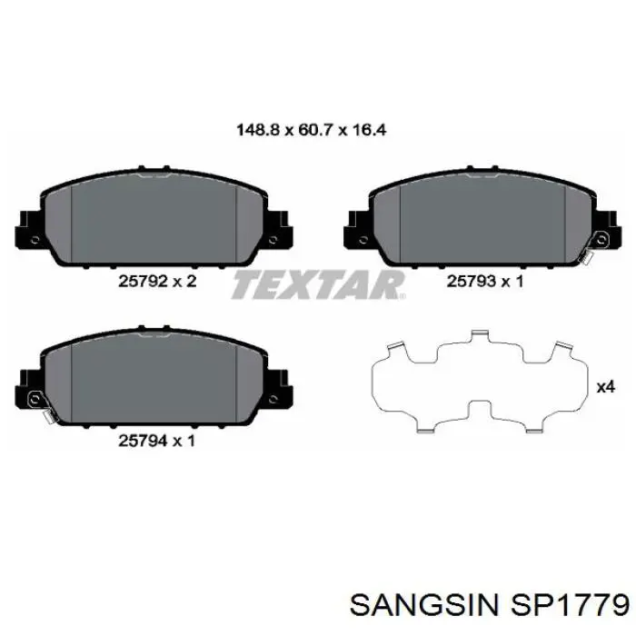 Sapatas do freio dianteiras de disco Sangsin SP1779 preço, a partir de 34,71 USD