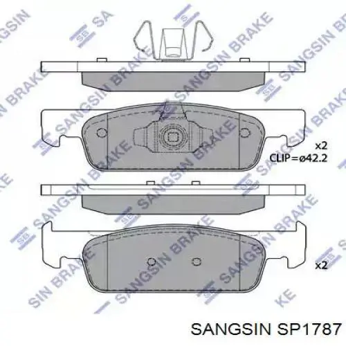 SP1787 Sangsin Sapatas do freio dianteiras de disco