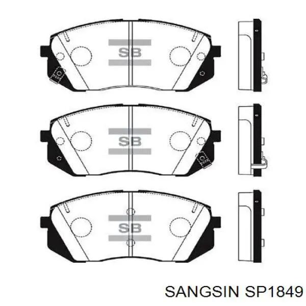 SP1849 Sangsin Sapatas do freio dianteiras de disco