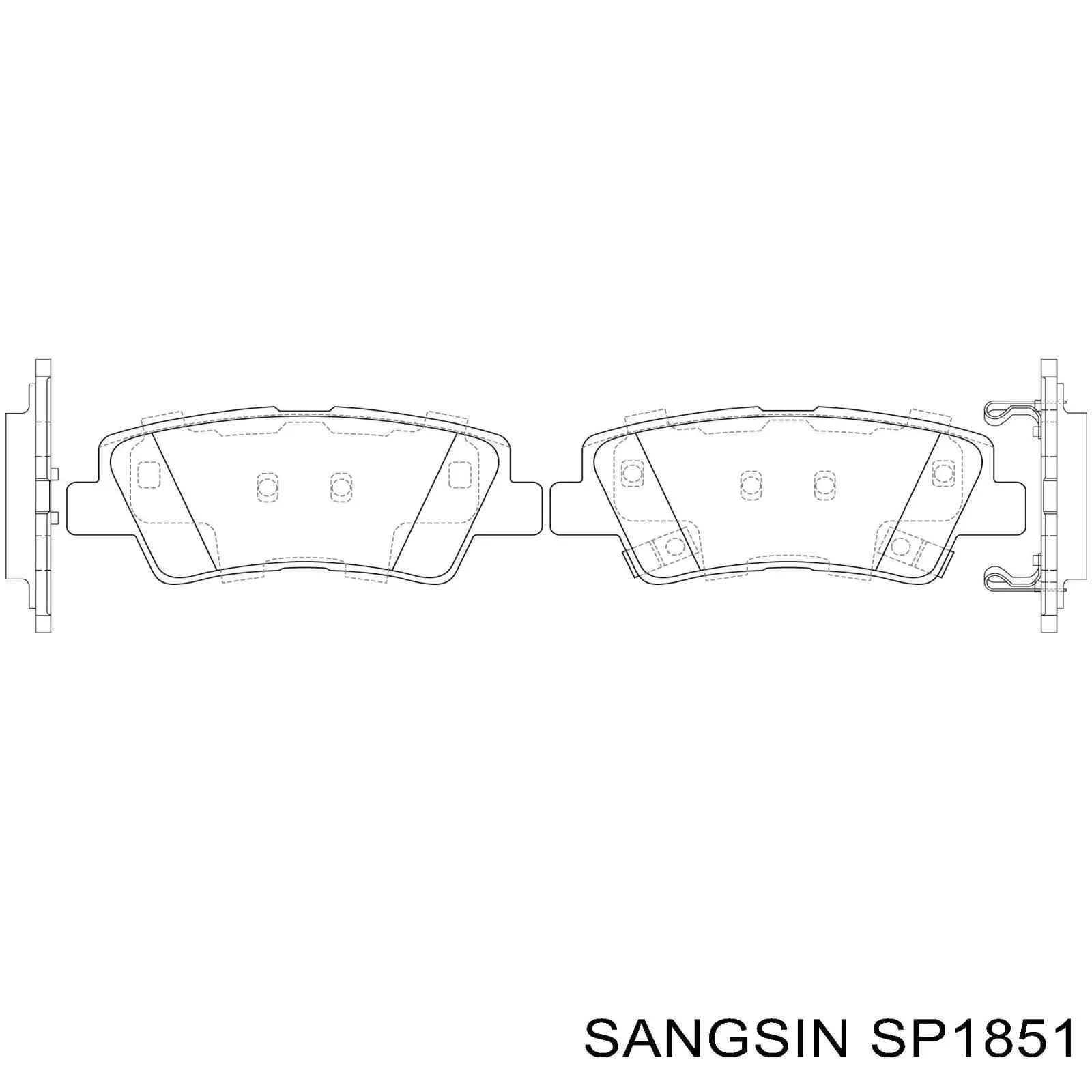 SP1851 Sangsin Sapatas do freio traseiras de disco